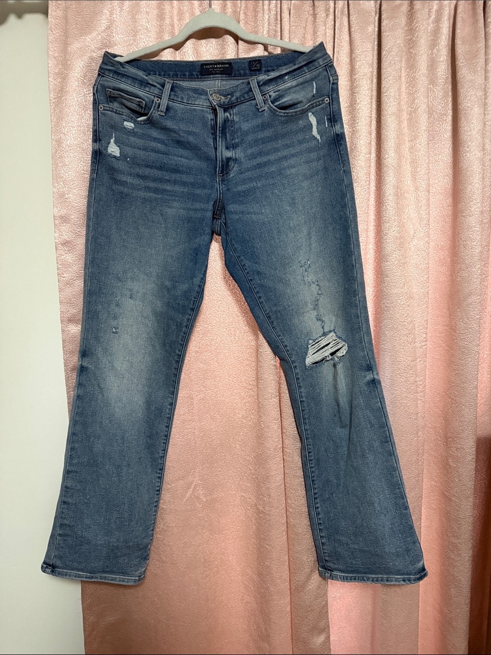 Lucky Brand Women's Flare Jeans - Medium Blue Distressed